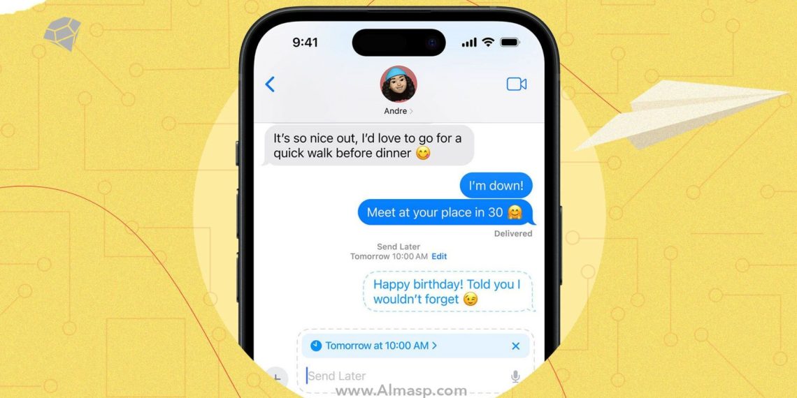 زمان‌بندی پیام‌ها در iMessage