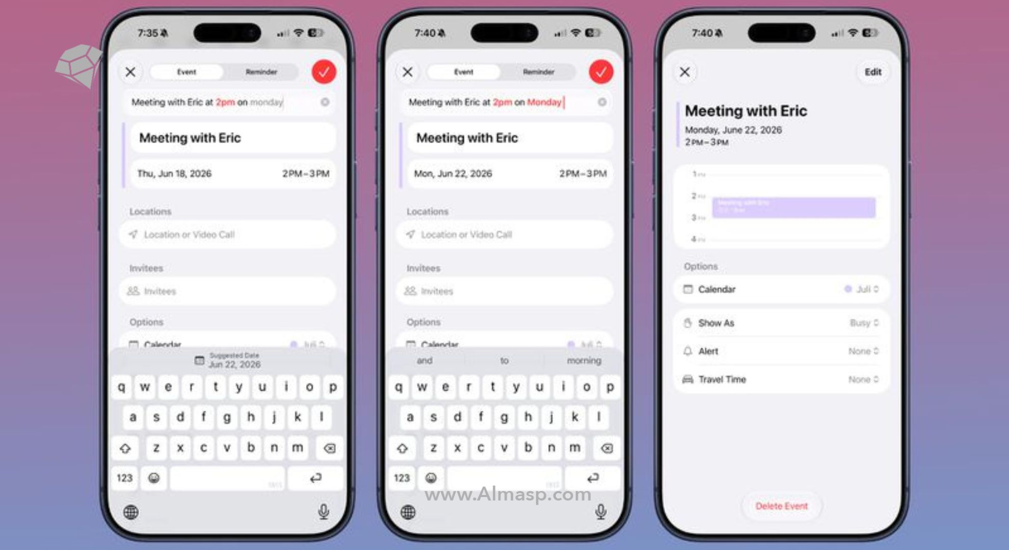 استفاده از اپ Reminder